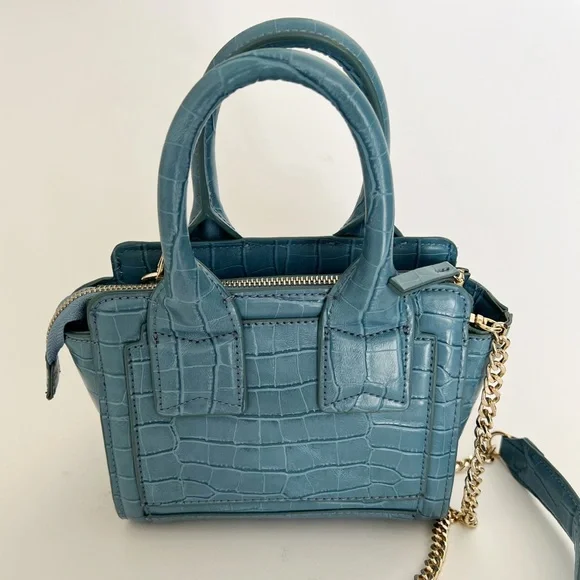 🆕 ZARA Mini Birmingham-Inspired Crossbody Bag in Light Blue - Picture 3 of 5